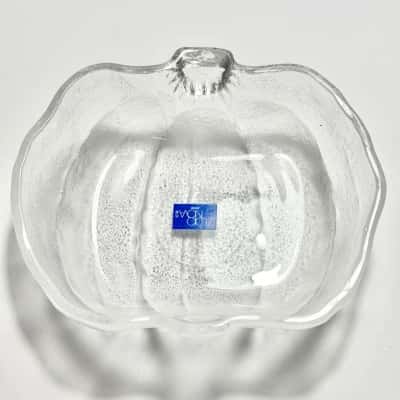 Studio Nova Nature's Harvest clear glass pumpkin-shaped tidbit bowl