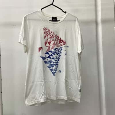 Hugo Boss Mens  Size XL Short Sleeve Shirt White 