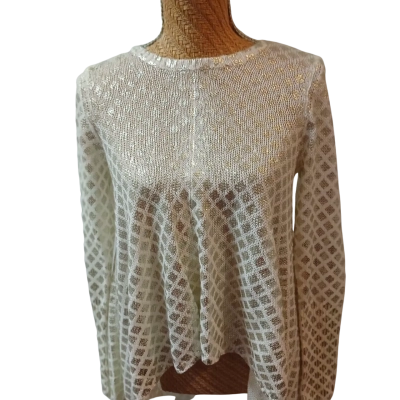 Sass & Bide Womens  Size XXS Long Sleeve Top Cream / Gold 