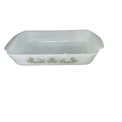 Vintage Pyrex Glasbake Green Daisy Baking Dish 