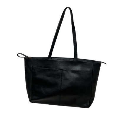Trent Nathan Womens Handbag Black Leather With Laptop Pouch 