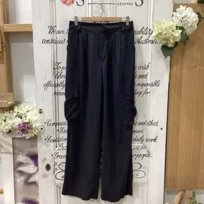Silent Theory Brand! BNWT RRP $89.95! BLACK CASUAL HENLEY PANT! Womens  Size 10 Straight Leg Pants Black  