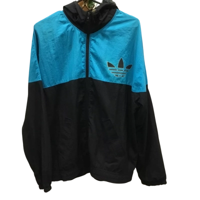 Vintage Adidas Black and Teal Jacket Size 16/M