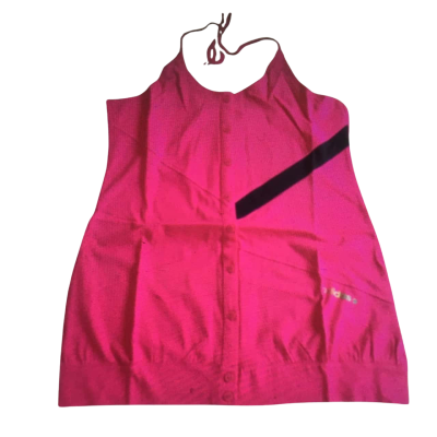 BNWT Adidas Womens  Size M Pink Stripe Halter Top 100% Cotton.     HTH