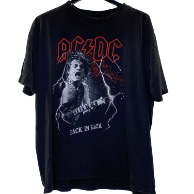 AC/DC  Mens  Size XXL Short Sleeve Shirt Black  