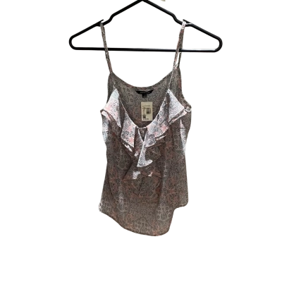 Portmans Womens  Size 8 Sheer Shoestring Strap Top Pink Black Paisley  RRP $59.95
