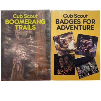 2 1985 Cub Scout Books - Badges For Adventure & Boomerang Trails