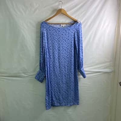 Capture Womens  Size 10 Midi Dress Blue / Floral 