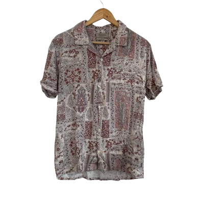 Industrie Mens  Size M Short Sleeve Shirt Floral / Red / White 