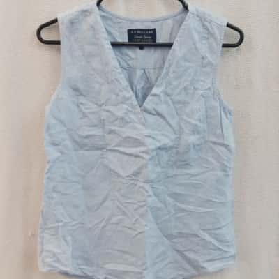 R B Sellars Womens  Size 8 Sleeveless Top Blue 
