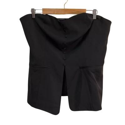 BNWT Pepper Mayo Size 18 Black Strapless Top