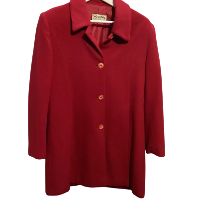  Womens  Size 12 Winter Jacket Red wool/cashmere