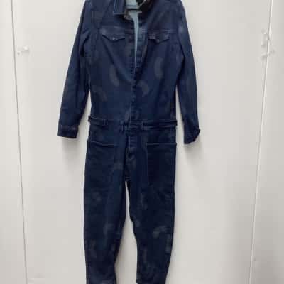  Womens Boiler Suit Blue / Pattern -press stud closure 