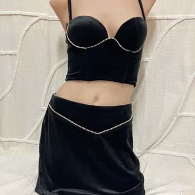 Princess Polly Womens  Size 8 Black  Skirt And Top