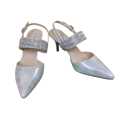Nina Treena Womens Silver Heels Size 8 