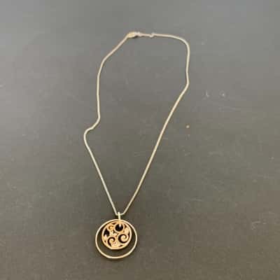 Sterling Silver Spiral Medallion Necklace