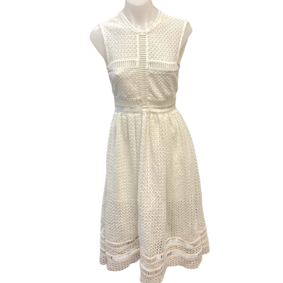 Slide Show Womens  Size 6 White Cotton/Silk dress