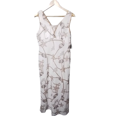 Indikah Womens  Size 12 Maxi Dress White 