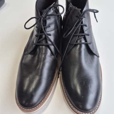 Reva Brazil Short Leather Boots Size UK 10.5 Black BNWT