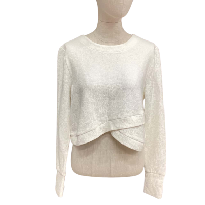  Bae The Label  Size S Long Sleeve Cropped Top White 