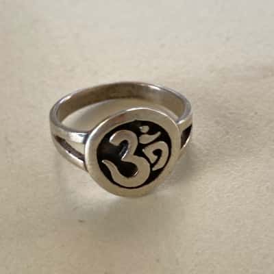925 Sterling Silver OM Ring 