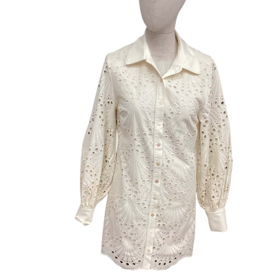 Kivari Womens  Size 6 Shirt Dress Beige 