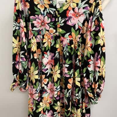  Womens  Size 12 Long Sleeve Dress Multicoloured 