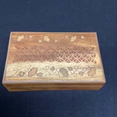 Carved wooden box