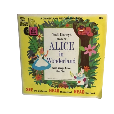 Vintage Walt Disney Alice in Wonderland See Hear Read 