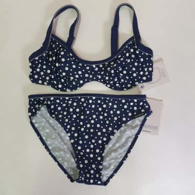 Sunmarin Women's Size 12D Bikini Set Navy Polka Dot - New With Tags