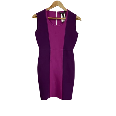 BCBG Maxazria Womens  Size M Aliza Colour Block Dress Purple 