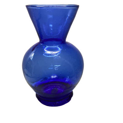 Cobalt blue hand blown vase