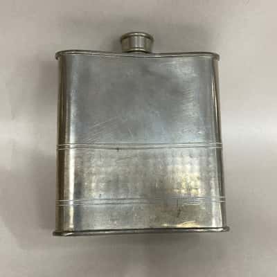 Vintage Selwin Pewter Hip Flask with Screw-on Cap