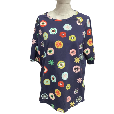 Gorman Womens  Size 8 T-shirts Navy Blue / Pattern 