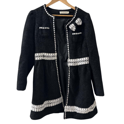 Laundry Room Black and White Coat - Size S 
