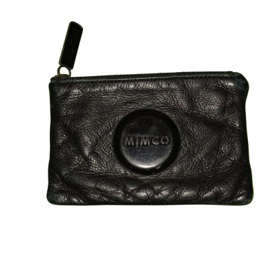 Mimco Black Aged Purse Wallet Leather Cowhide Small Pouch 