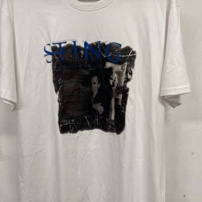 Sting mercury falling  Mens  Size L Short Sleeve T-shirt White 