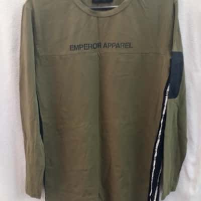  Mens Emperor Apparel Size M Long Sleeve Top Black  / Green 