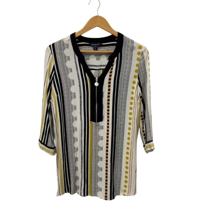 Maggie T Womens  Size 12 3/4 Sleeve Top Multicoloured 