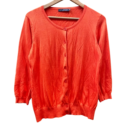 Sportscraft Orange 3/4 Sleeve Cardigan Size M