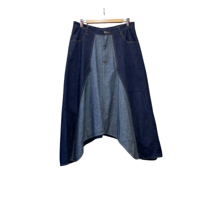 Bassike Womens  Size 2 Denim Midi Skirt Navy Blue 