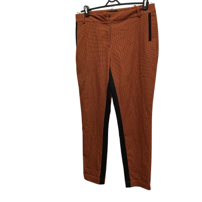 Cue Womens  Size 14 Slim Fit Orange and Black Plaid Pants 
