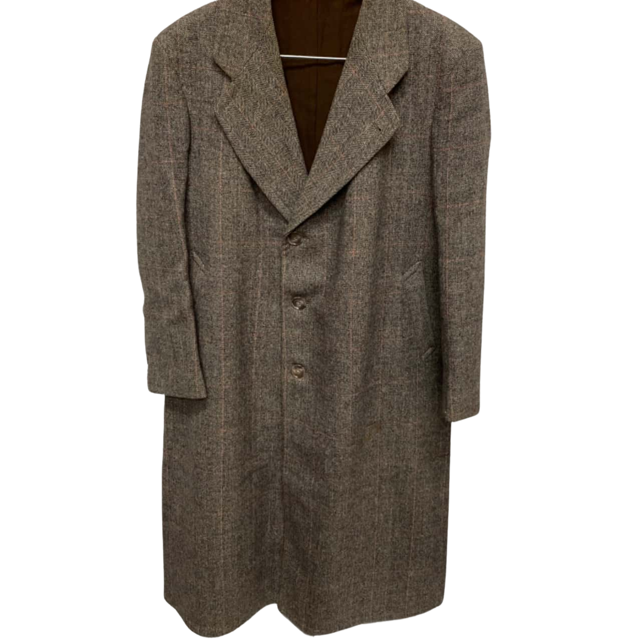 Vintage Mens Wool Size L Winter Coat Brown (s)