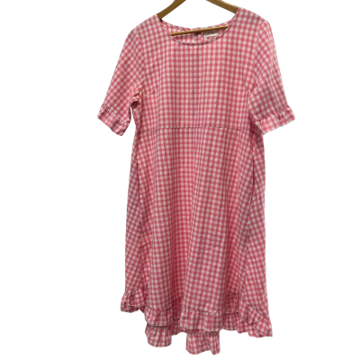 Cali & Co Womens Size L / XL Babydoll Dress Gingham / Pink  