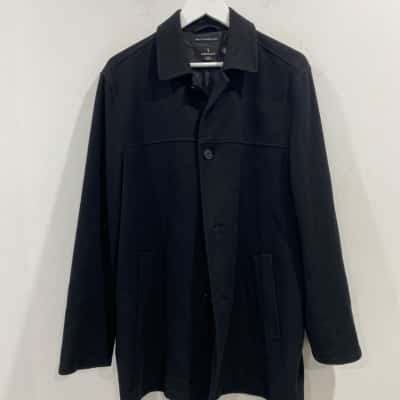 Sportscraft Mens Black  wool cashmere coat 