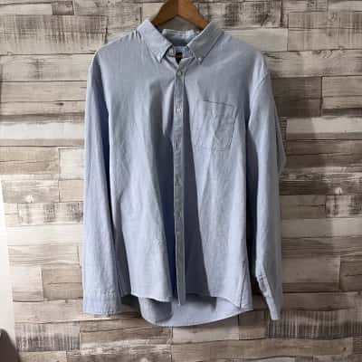 French Connection Mens Slim Fit Size XL Long Sleeve Shirt Navy Blue 