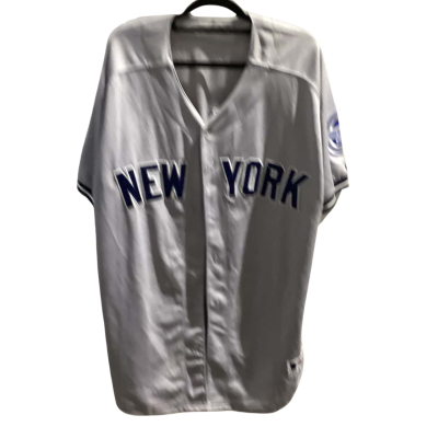 New York Yankees 2009 Yankee Stadium Innaugural Season Majestic Mens  Size L Jersey Grey #42 on Back