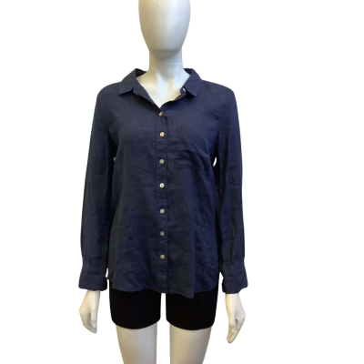 Brand New Just Jeans Womens  Size 12 French Linen Shirt Ink Navy 