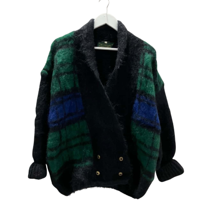 The Gold Label Designer Collection Size M Black/Blue/Green Mohair Jacket