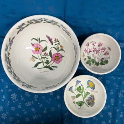 Portmeirion. The Botanic Garden Series Salad Bowl and Two Small Bowls. 